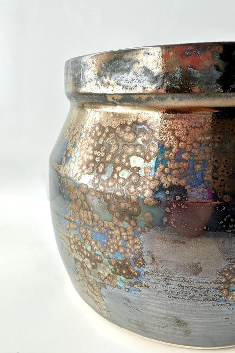 spotted metallic vase