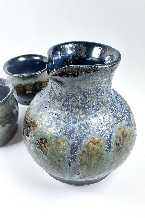 blue stone sake set