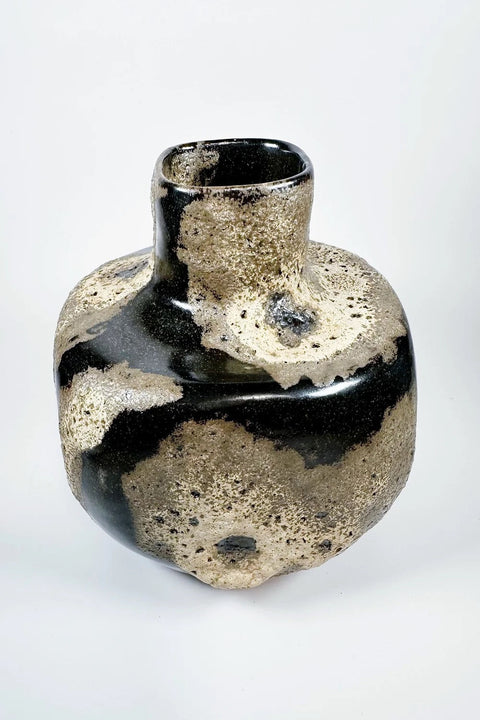 obsidian lava vase