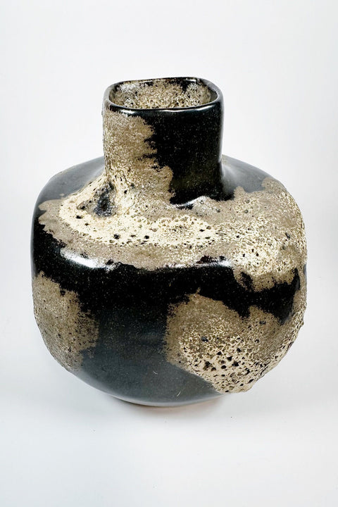 obsidian lava vase