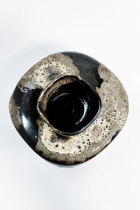 obsidian lava vase