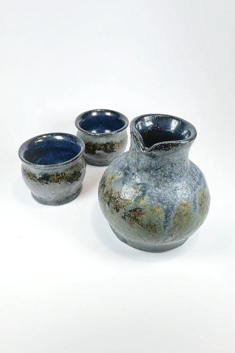 blue stone sake set