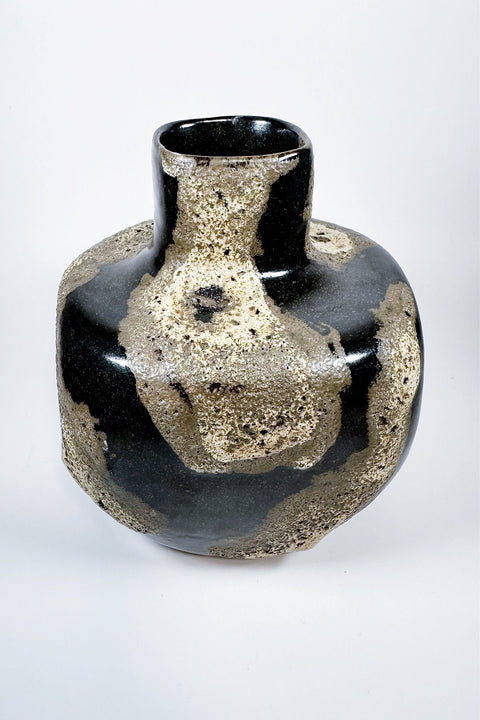 obsidian lava vase