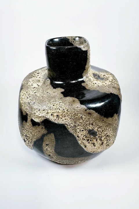 obsidian lava vase