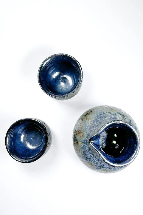 blue stone sake set