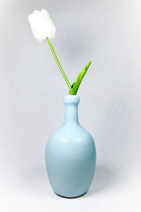 bottled aqua bud vase